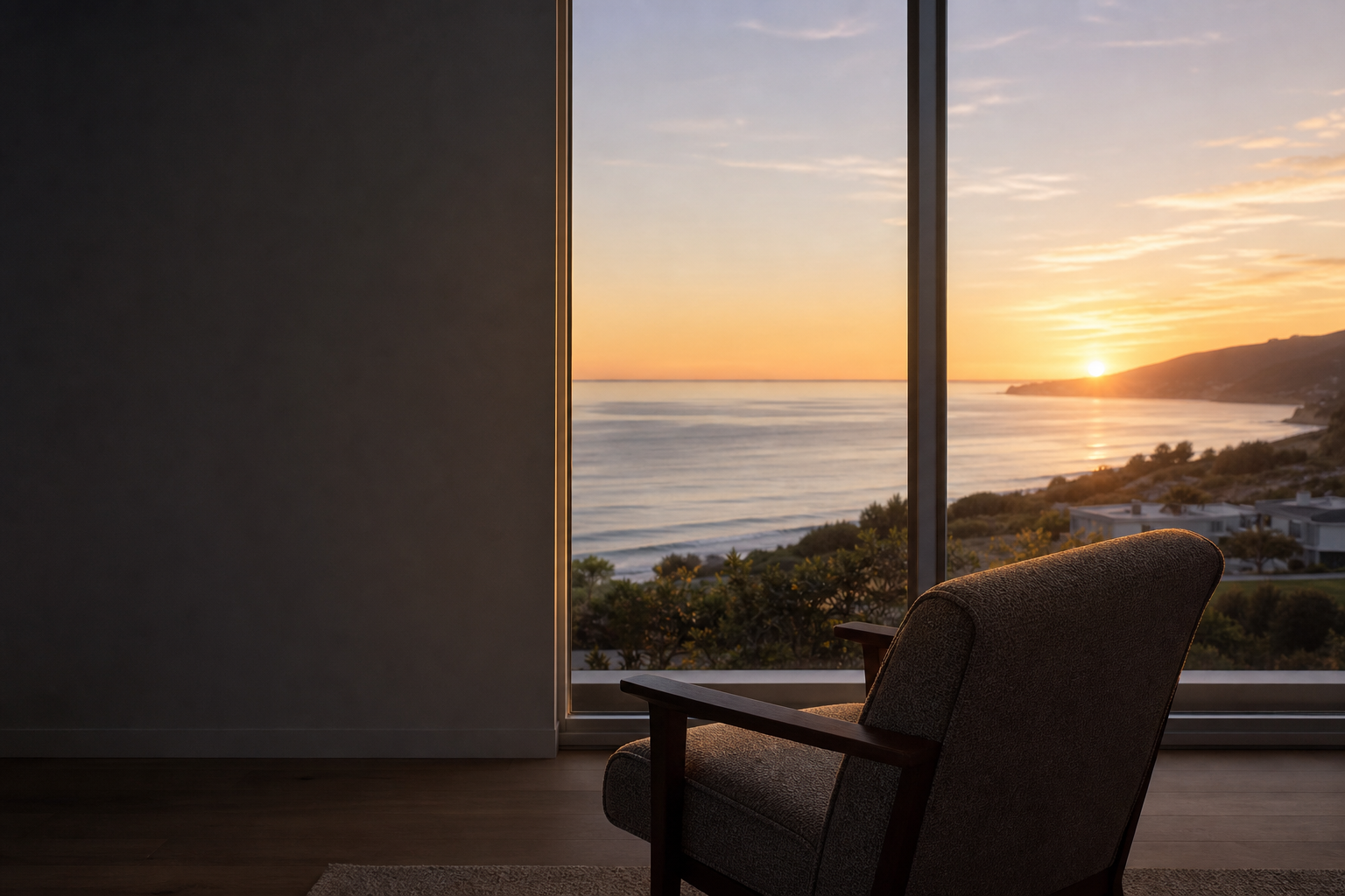 Quiet California coast at sunrise